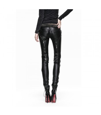 Punk Rave Syren Faux Leather Pants Skinny Jeans Black Zip Gothic Fetish Trousers 